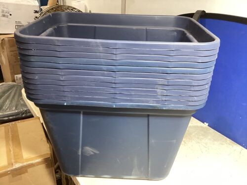 Lot of (12) HDX 20 Gal Storage Totes - No Lids  - Lot 1016