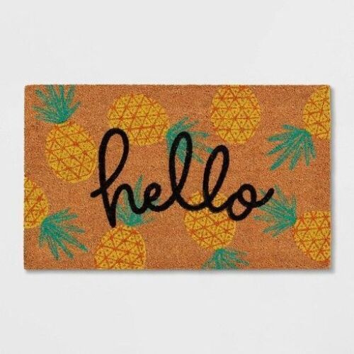 1'6"x2'6" "Hello" Pineapple Doormat - Sun Squad - Lot 1032