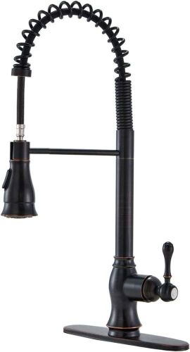 Shaco Antique Single Handle Pull-Down Sprayer Faucet - Black - Lot 1079