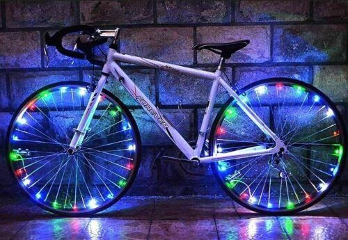 Lot of (12) LED Bicycle Rim String Lights - Multicolor - Lot 972