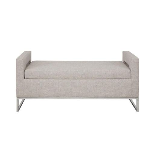 Madison Park Crawford 50" Upholstered Bench with Solid Wood Frame, Metal Base - Lot 12