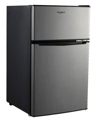 Whirlpool 3.1 cu. ft. Mini Fridge with Dual Door True Freezer - Small Dent in Door  - Lot 10