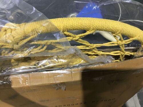 Yellow Hanging Rope Chair  - Lot 1104