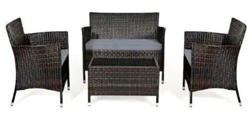 4-Piece Wicker Patio Conversation Set - Lot 126