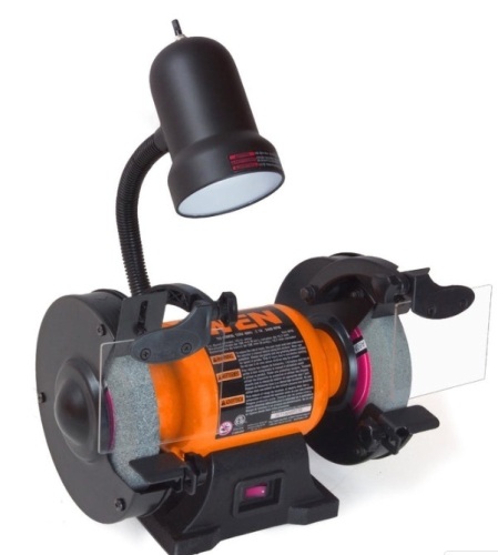 WEN BG4276 2.1-Amp 6-Inch Single Speed Bench Grinder with Flexible Work Light - Lot 145