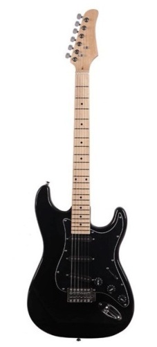 Electric Guitar w/ Bag, Amplifier, Shoulder Strap, Black - Lot 149