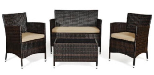 4PCS Rattan Patio Furniture Set, Missing Hardware - Lot 170