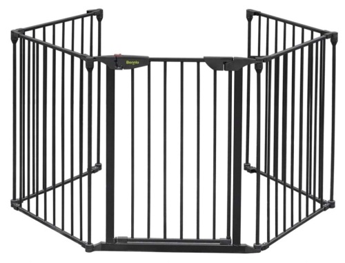 Bonnlo 120.5-Inch 5-Panel Baby Safety Gate, Black, Missing Hardware - Lot 178