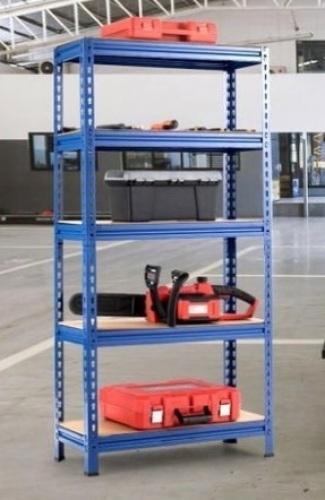 5-Tier Steel Heavy Duty Shelving Unit, Blue, Missing Hardware - Lot 184