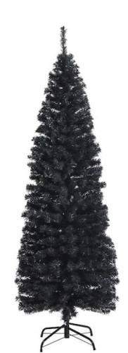 6 ft. Unlit Artificial Pencil Tree, Black, w/Metal Stand - Lot 200