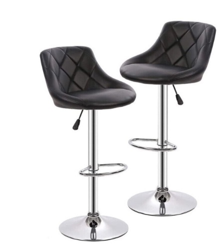 Scurrty Set of 2 Bar Stools Adjustable Height, Black, Missing Hardware - Lot 201