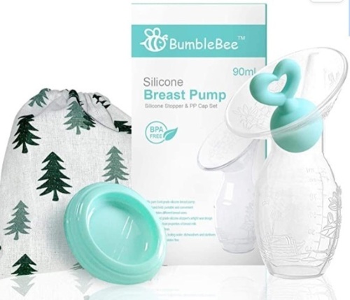 Lot of 2, BumbleBee Manual Breast Pump with Breastfeeding Milk Saver Stopper & Lid in Gift Box Food Grade Silicone, E-Commerce Return/Appears New - Lot 217
