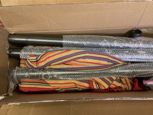 Striped Hammock w/ Stand - Lot 274