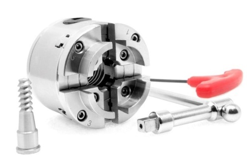 WEN LA4275 2.75-Inch 4-Jaw Self-Centering Keyed Lathe Chuck Set with 1-Inch x 8TPI Thread, Missing Hardware - Lot 278