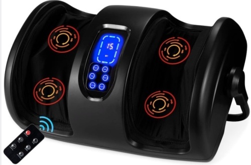 Reflexology Shiatsu Foot Massager w/ High-Intensity Rollers, Remote Control, Black - Lot 281