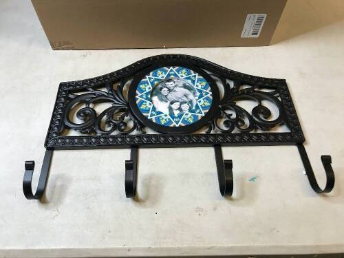 Wall Hanger Coat Hook with Photo Frame, Black, Appears New - Lot 296