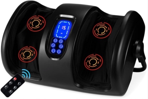 Reflexology Shiatsu Foot Massager w/ High-Intensity Rollers, Remote Control, Satin Black, Missing Remote - Lot 316