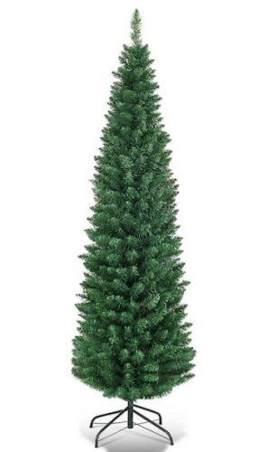 5 ft. PVC Unlit Artificial Slim Pencil Christmas Tree with Stand - Lot 323