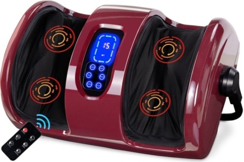 Reflexology Shiatsu Foot Massager w/ High-Intensity Rollers, Remote Control, Burgundy, Missing Remote & Manual - Lot 399