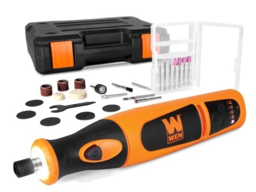 WEN 23072 Variable Speed Lithium-Ion Cordless Rotary Tool Kit with 24-Piece Accessory Set, Charger, and Carrying Case - Lot 106