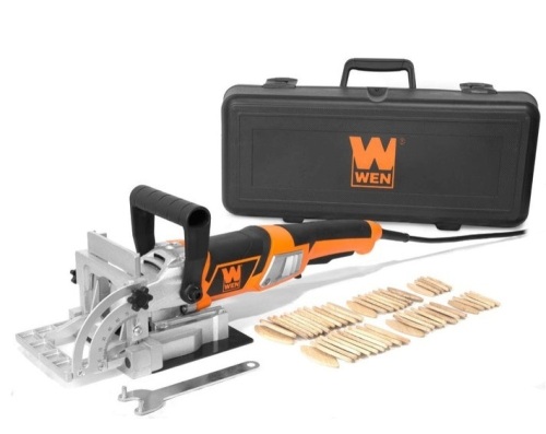 WEN JN8504 8.5-Amp Plate and Biscuit Joiner with Case and Biscuits, May Be Missing Hardware - Lot 110