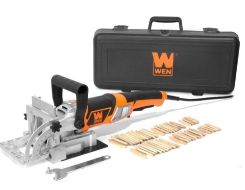 WEN JN8504 8.5-Amp Plate and Biscuit Joiner with Case and Biscuits, May Be Missing Hardware - Lot 123