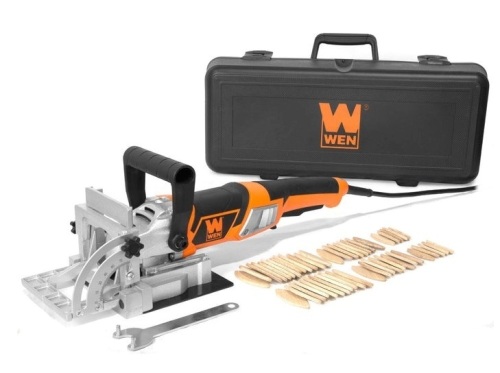 WEN JN8504 8.5-Amp Plate and Biscuit Joiner with Case and Biscuits, May Be Missing Hardware - Lot 127