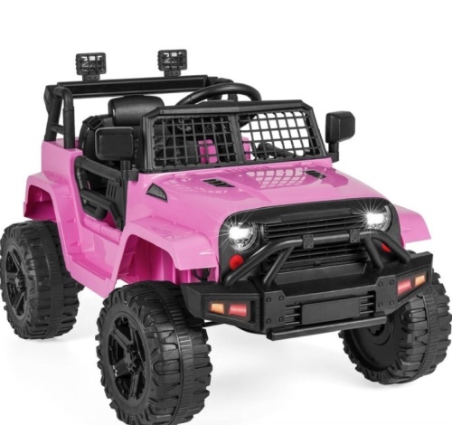 12V Kids Ride-On Truck Car w/ Parent Remote Control, Spring Suspension, Pink - Lot 82