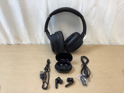Noise Canceling Headphones & Earbuds Bundle, Appears New - Lot 21