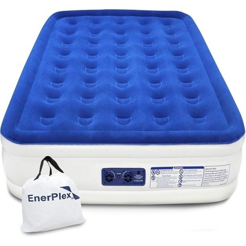 16 Inch Double High Air Mattress with Built in Pump, Queen - Lot 25