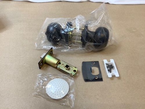 Lot of (8) Black Doorknob Kits, Appears New - Lot 66