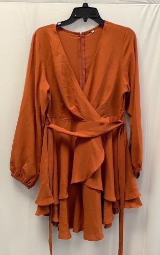 Womens Wrap Front Dress, L - Lot 225