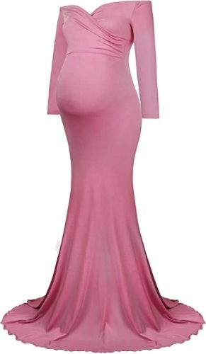 Womens Maternity Stretchy Off Shoulder Dress, Size L - Lot 273
