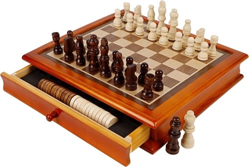 Juegoal Wooden Chess & Checkers Set - Lot 348