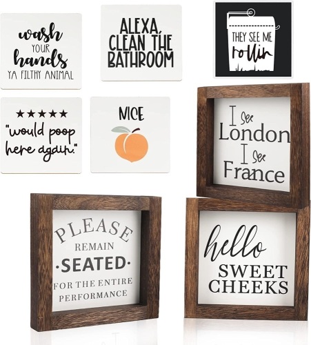 Bathroom Wall Art Set 7" x 7" - Lot 445