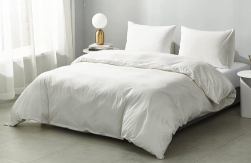 100% Washed Cotton Queen Duvet Cover Set - Lot 472