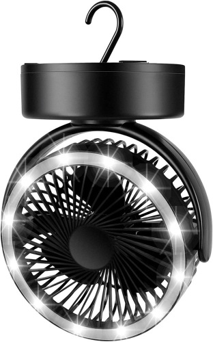 Odoland Portable Camping Fan with LED Lantern - Lot 498
