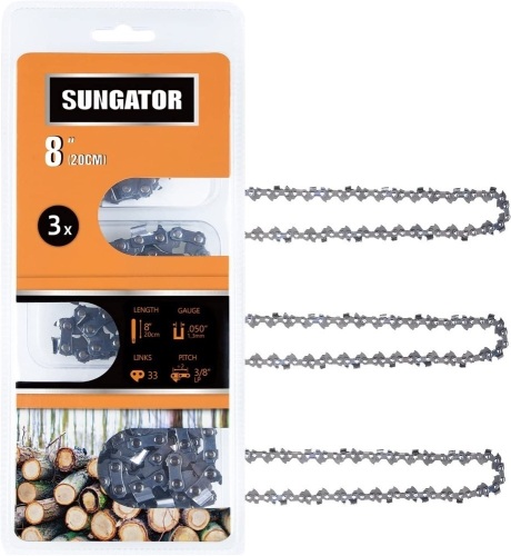 SUNGATOR 3-Pack 8 Inch Chainsaw Chain - Lot 534