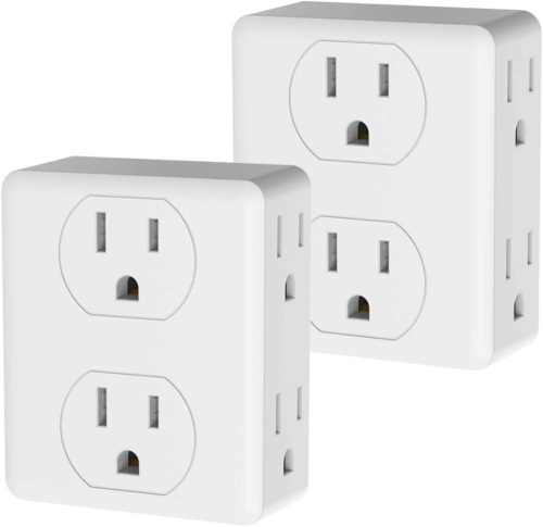 Set of 2 Wall Outlet Extender w/ Six Outlets - Lot 553