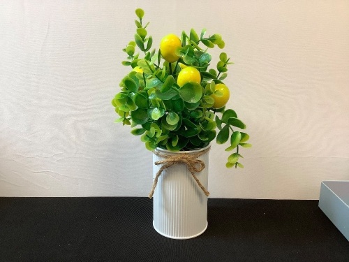Set of (4) Artificial Lemon Tree Decor - Lot 618
