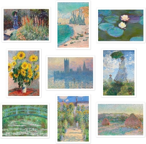 Monet Paintings by Ink, Set of 9 - 5x7 - Lot 695