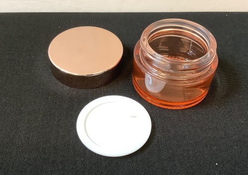 Lot of (6) 1 oz. Pink Glass Jars w/ Screw Top Lids  - Lot 702