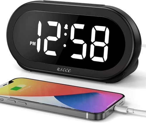 LED Digital Alarm Clock w/ Snooze, Brightness Dimmer, Adjustable Alarm Volume - Lot 476
