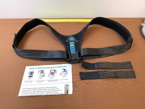 SR Back Brace Posture Corrector, Black, Appears New - Lot 325
