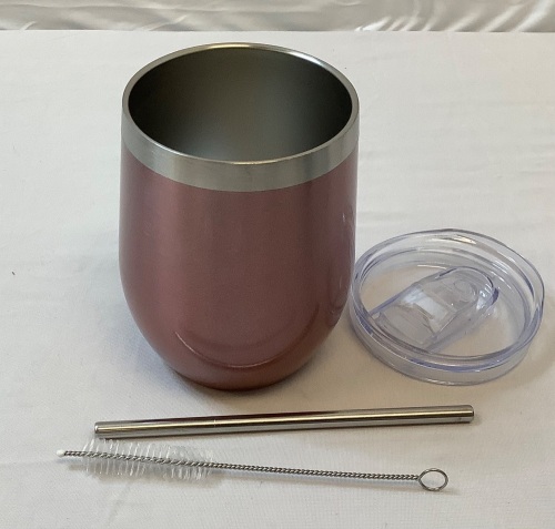 12 oz. Double Wall Stainless Steel Wine Tumbler - Lot 602