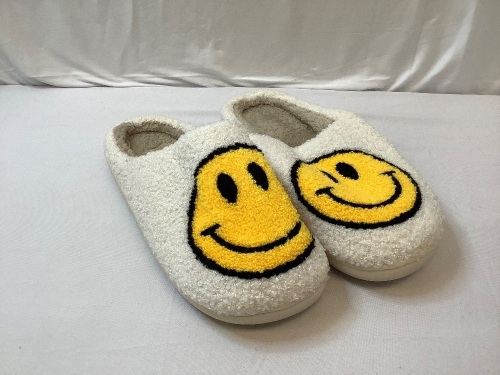 Smiley Face Slippers, Size Womens 11 - Lot 706