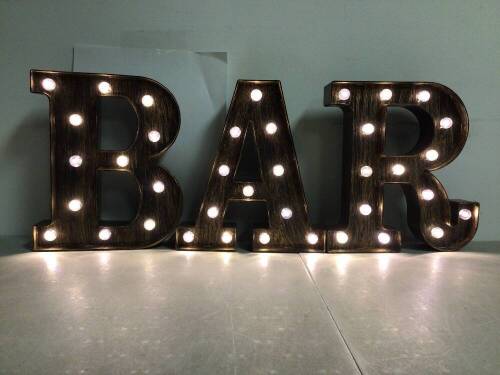 Battery Operated Light Up Bar Sign - Lot 321