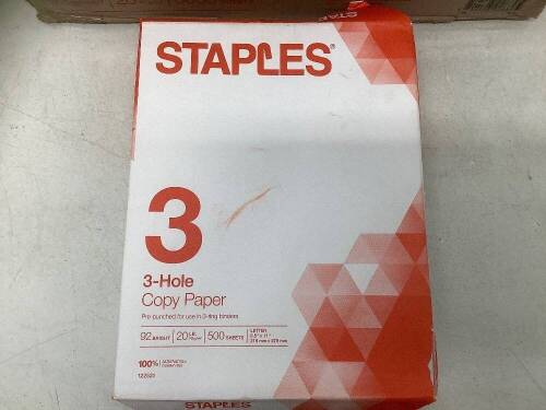 Box of 10 Reams 8.5"x11" Letter 3-Hole Copy Paper - Lot 316