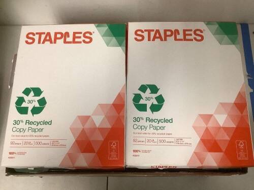Case of (10) Reams 8.5"x11" Letter 30% Recycled Copy Paper - Lot 322