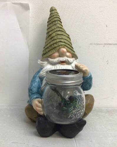 Gnome Figurine w/ Light Up Jar, Works, E-Comm Return - Lot 719